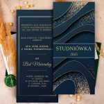 Klasyczne zaproszenie na studniówkę z dwustronnym nadrukiem - Tasteful