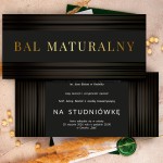 Jednokartowe zaproszenia na bal maturalny z dwustronnym nadrukiem - Stripes