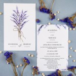 Zaproszenia ślubne fioletowe z bukietem lawendy - Lavender Flower - PRÓBKA
