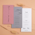 Zaproszenia ślubne minimalistyczne ze szkicowaną różą i spinaczem - Rose