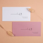 Zaproszenia ślubne minimalistyczne ze szkicowaną różą i spinaczem - Rose - PRÓBKA