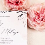 Zaproszenia ślubne szkicowane listki i pudrowy watercolor - Powder Watercolor - PRÓBKA