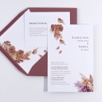 Zaproszenia Ślubne listkami i suszonymi kwiatami - Dry Leaves