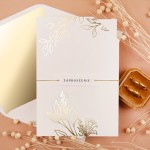 Zaproszenia Ślubne z etui w kolorze ecru i ze złoconymi gałązkami do własnoręcznego uzupełnienia - Glamour Ecru Case - LAST MINUTE