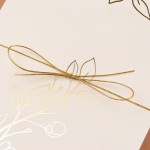 Zaproszenia Ślubne z etui w kolorze ecru i ze złoconymi gałązkami do własnoręcznego uzupełnienia - Glamour Ecru Case - LAST MINUTE