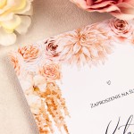 Zaproszenia ślubne z motywem białych i różowych kwiatów - Monastery
