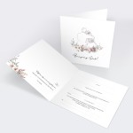 Zaproszenia Ślubne ze szkicowaną Parą Młodą i motywem kwiatowym - Forever Together - LAST MINUTE