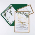 Botaniczne zaproszenia ślubne Olive Mirror