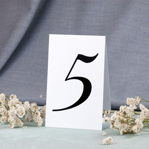Minimalistyczne numery stołów weselnych wolnostojące - Unity White