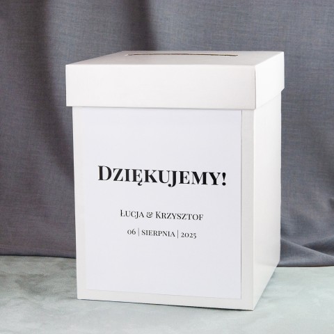 Minimalistyczne tekturowe pudełko na koperty - Unity White