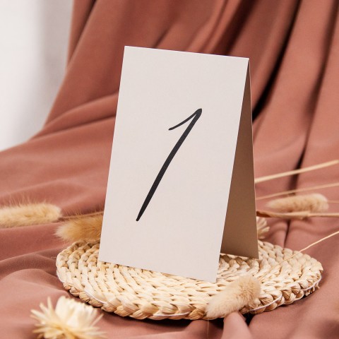 Numery stołów weselnych w jasnoszarym kolorze wolnostojące - Grey Envelope