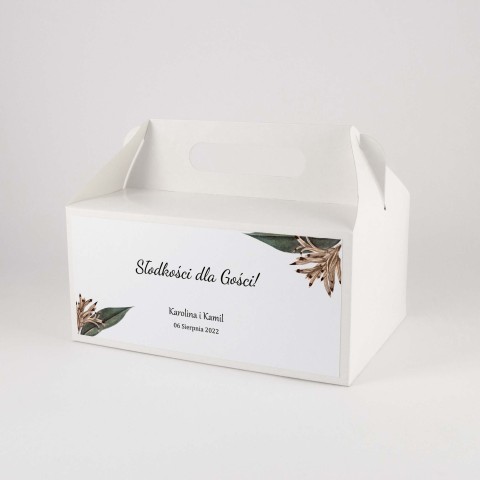 Pudełko na ciasto zielone liście Rainforest