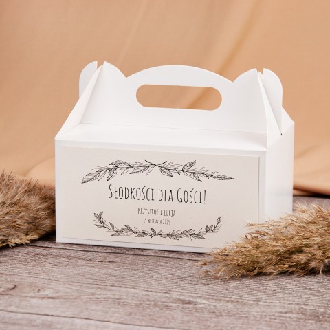 Pudełko na ciasto dla gości - Natural Brilliant White