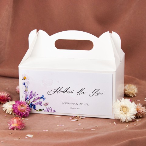Pudełko na ciasto z motywem kwiatów - Lila Dream