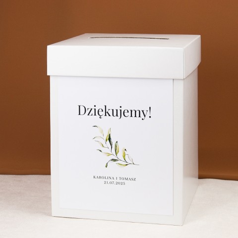 Pudełko na koperty z motywem delikatnej gałązki oliwnej - Olive Brunch