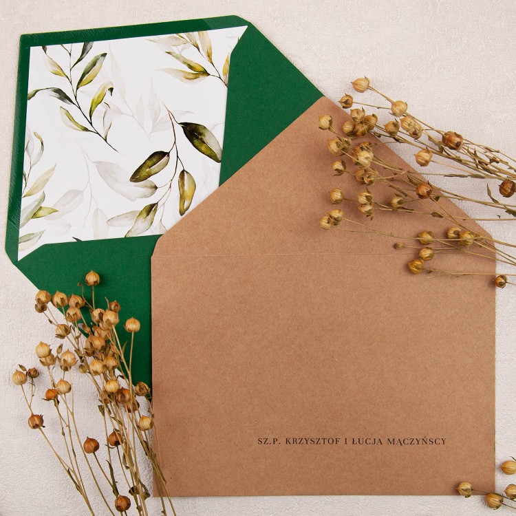 Dwustronne zaproszenia na urodziny z motywem gałązki oliwnej - Olive Brunch Birthday