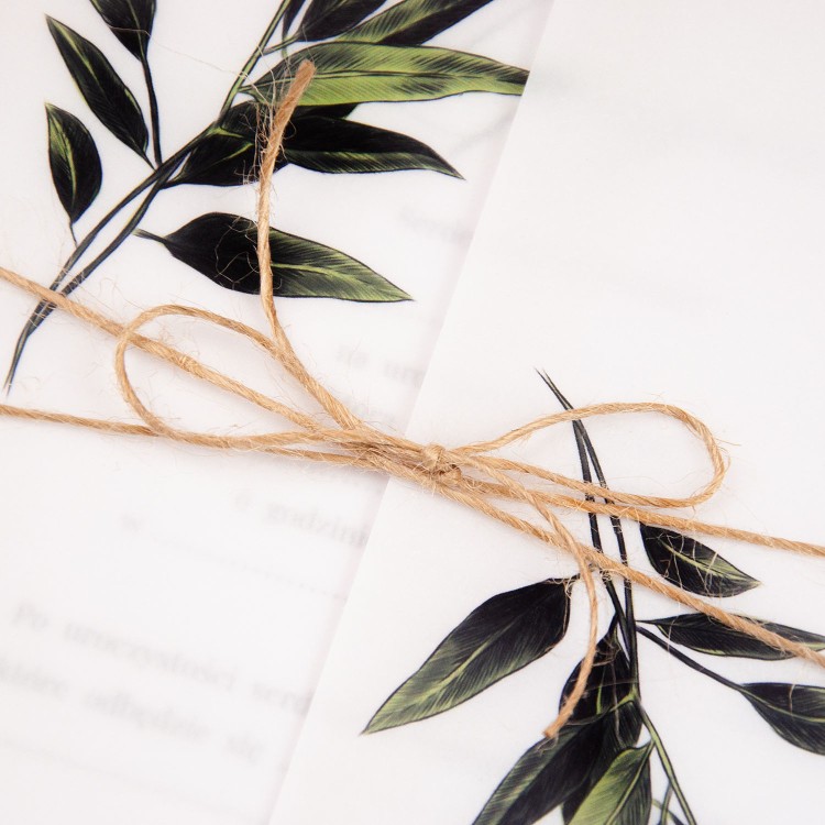 Botaniczne zaproszenia ślubne z motywem gałązki oliwnej do własnoręcznego uzupełnienia - Boho - LAST MINUTE