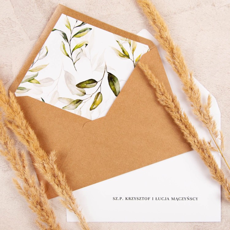 Delikatne zaproszenia na Komunię Świętą z motywem gałązki oliwnej do uzupełnienia - Olive Brunch Communion