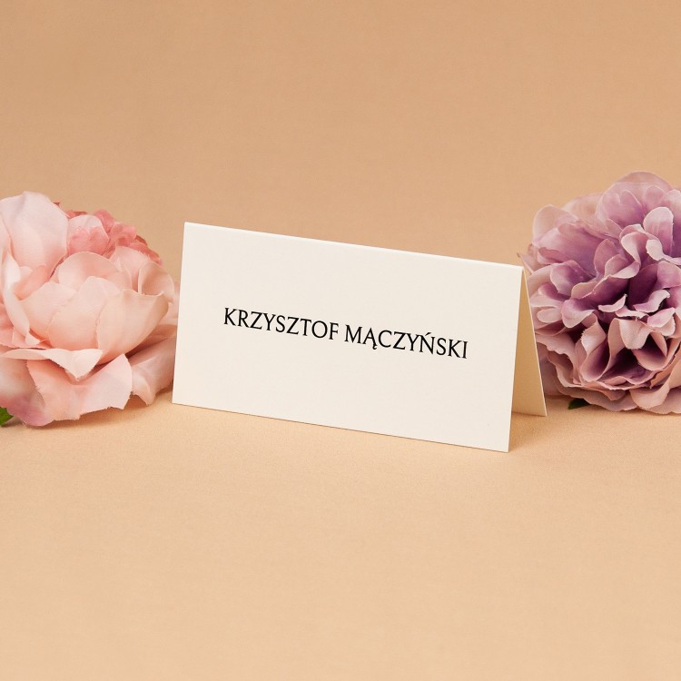 Minimalistyczne winietki na stoły weselne na papierze ecru - Blossom