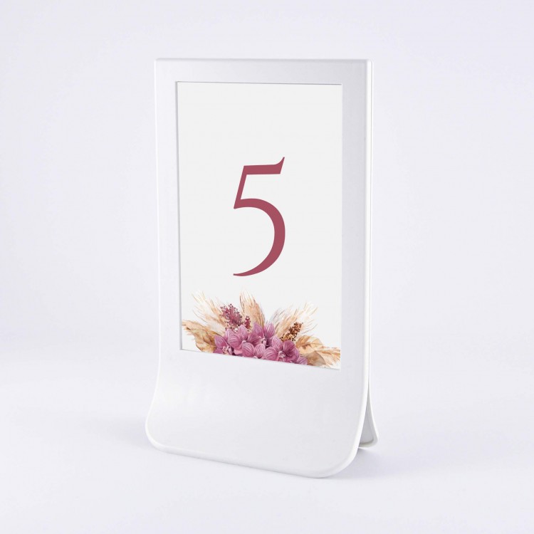 Numery stołów weselnych z suszonymi kwiatami - Sunset 