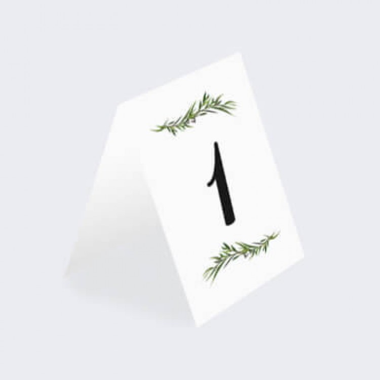 Numery stołów weselnych z motywem botanicznym Olive - wolnostojące