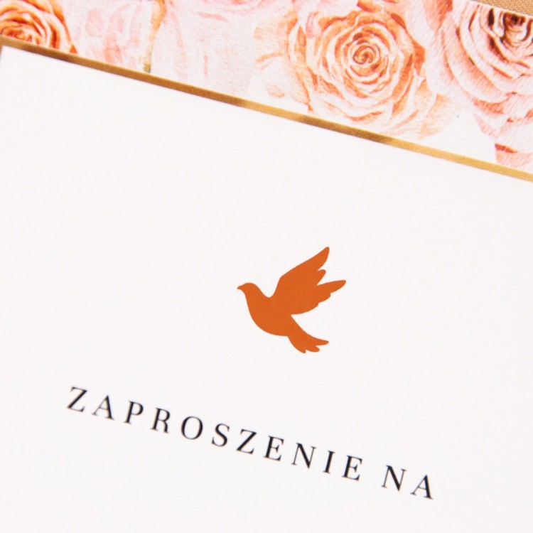 Zaproszenia na Komunię Świętą z motywem różowych kwiatów do uzupełnienia- Aurora Communion