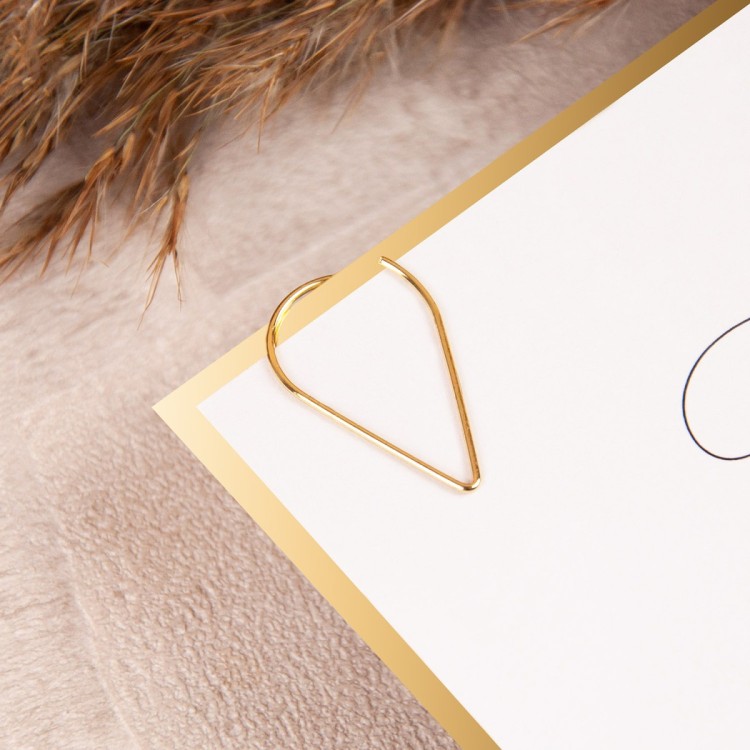 Zaproszenia na Komunię Świętą ze złotym spinaczem i lustrzaną ramką do uzupełnienia - Destiny Communion