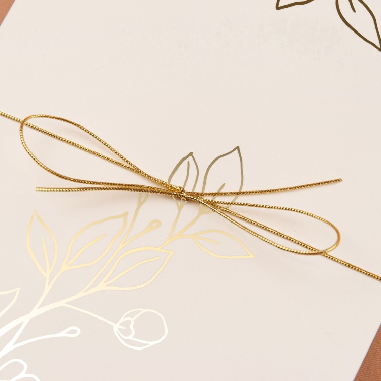 Zaproszenia Ślubne z etui w kolorze ecru i ze złoconymi gałązkami do własnoręcznego uzupełnienia - Glamour Ecru Case - LAST MINUTE